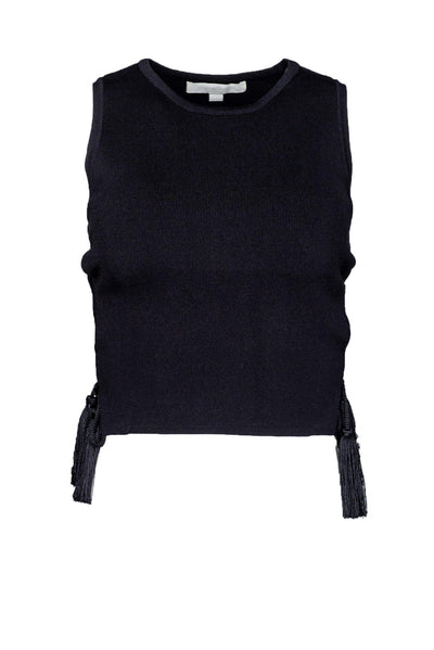 Current Boutique-Jonathan Simkhai - Black Top w/ Side Tassels Sz S