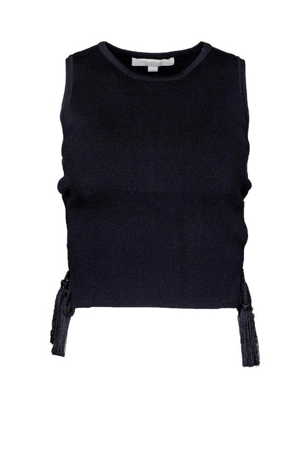 Current Boutique-Jonathan Simkhai - Black Top w/ Side Tassels Sz S