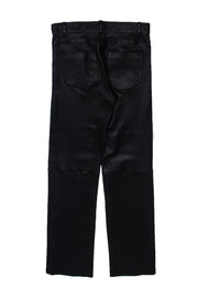 Current Boutique-Joseph - Black Leather Straight Leg Pants w/ Button Fly Sz 8