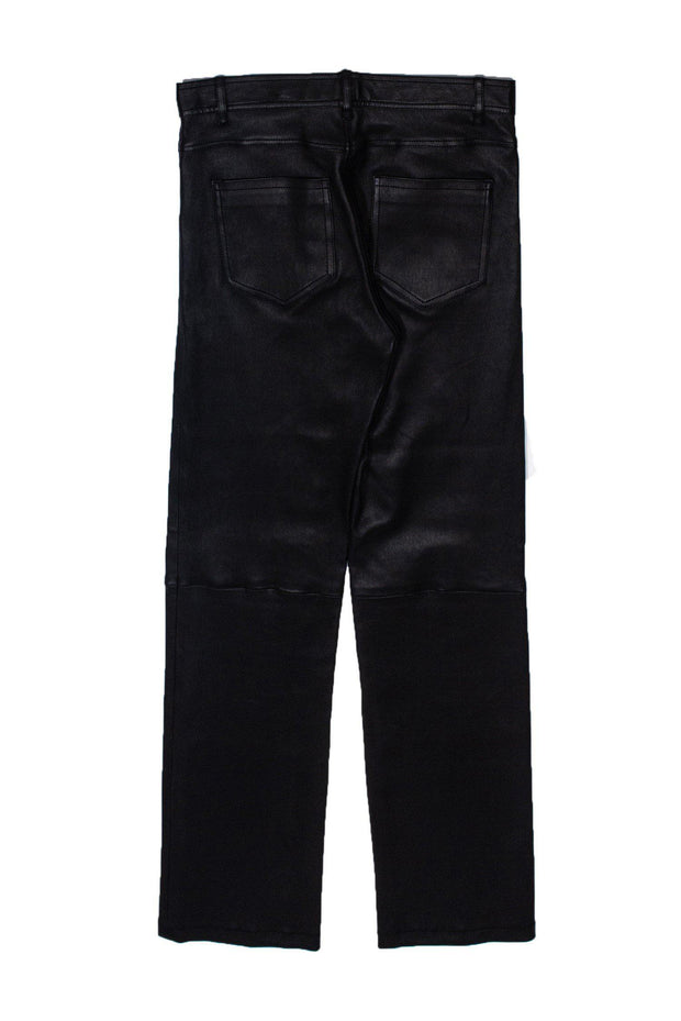 Current Boutique-Joseph - Black Leather Straight Leg Pants w/ Button Fly Sz 8