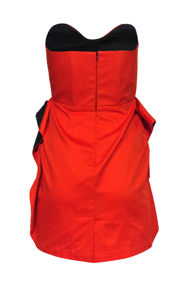 Current Boutique-Kage - Orange Strapless Mini Dress w/ Ruffles Sz M