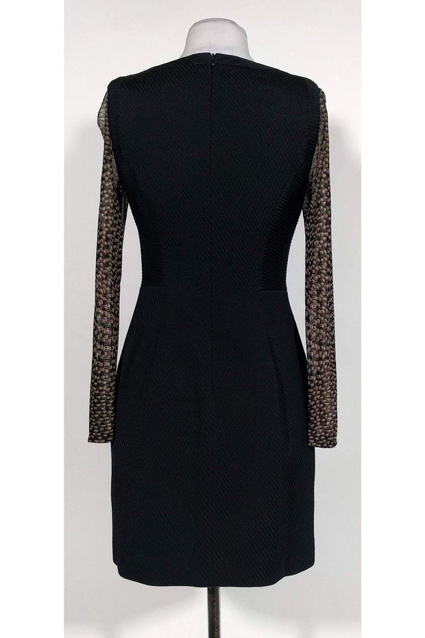 Current Boutique-Karen Millen - Black Textured Pattern Sleeve Dress Sz 6