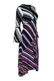 Current Boutique-Karen Millen - Multicolored Striped Bell Sleeve Midi Dress Sz 6