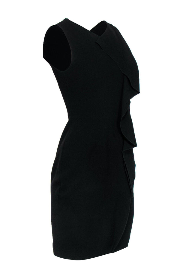 Current Boutique-Karen Millen - Black Sheath Dress w/ Ruffle Front Sz 6