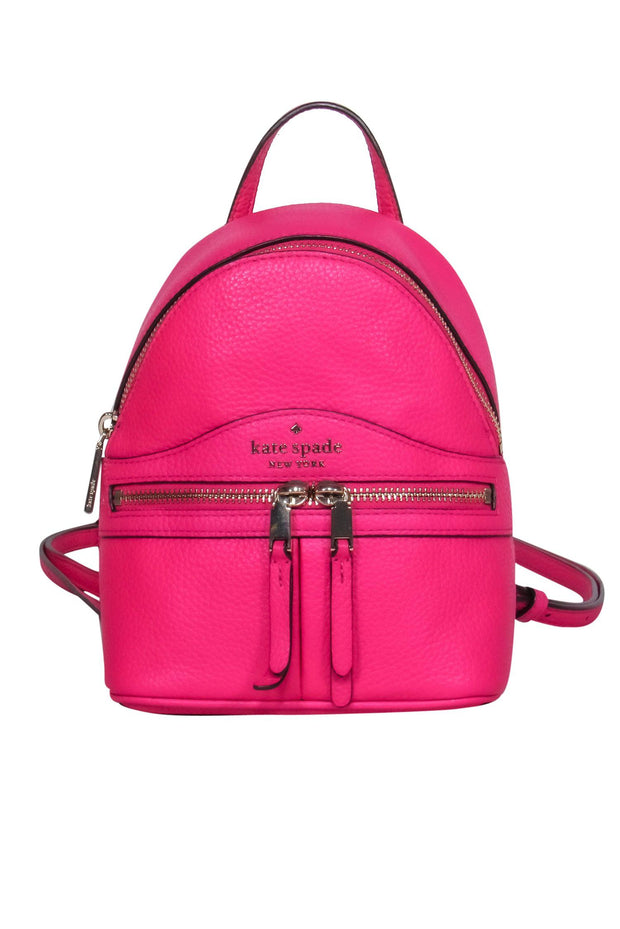 Current Boutique-Kate Spade - Fuchsia Textured Leather Mini Backpack