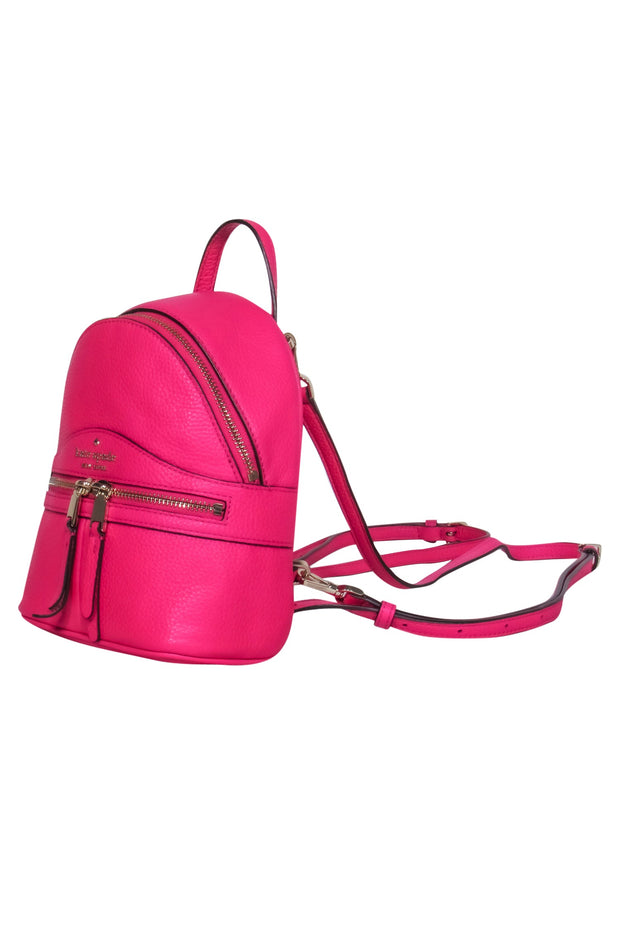 Current Boutique-Kate Spade - Fuchsia Textured Leather Mini Backpack
