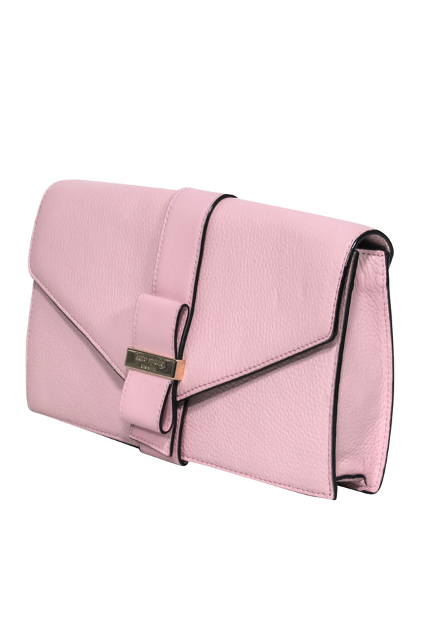 Current Boutique-Kate Spade - Baby Pink Pebbled Leather Fold-Over Clutch