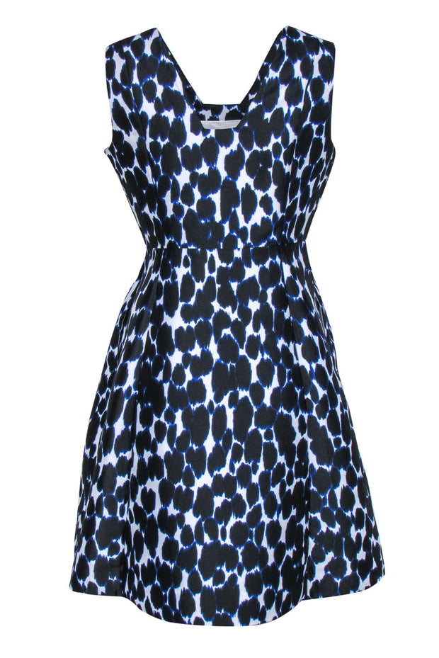 Current Boutique-Kate Spade - Blue & Black Leopard Print Sleeveless Fit & Flare Dress Sz 10