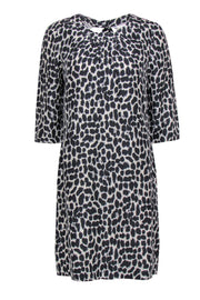 Current Boutique-Kate Spade - Black & Cream Leopard Print Quarter Sleeve Shift Dress Sz 8