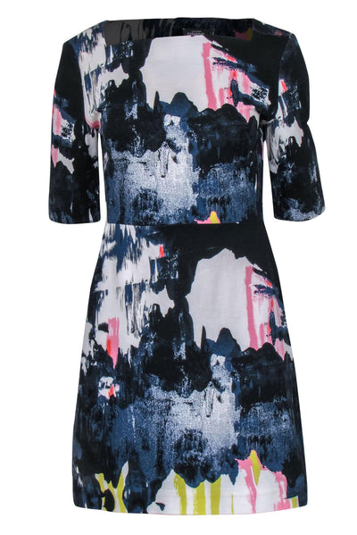 Current Boutique-Kate Spade - Multi Colored Brush Stroke Printed Sheath Dress Sz 6