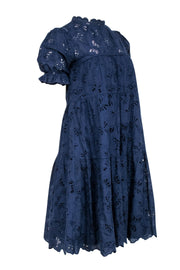Current Boutique-Kate Spade - Navy Lace Eyelet Short Sleeve Shift Dress Sz XS