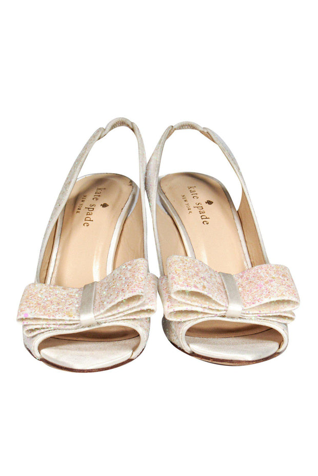Current Boutique-Kate Spade - Pink Glitter Slingback Pumps Sz 5.5