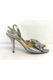 Current Boutique-Kate Spade - Silver Metallic Leather Bow Heels Sz 6.5