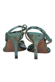 Current Boutique-Kate Spade - Teal Snakeskin Print Metallic Strappy Pumps Sz 7