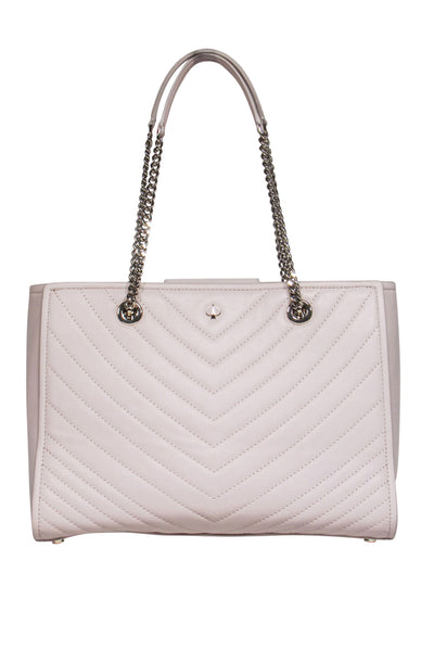Current Boutique-Kate Spade - Beige Leather Chevron Stitch Shoulder Handbag