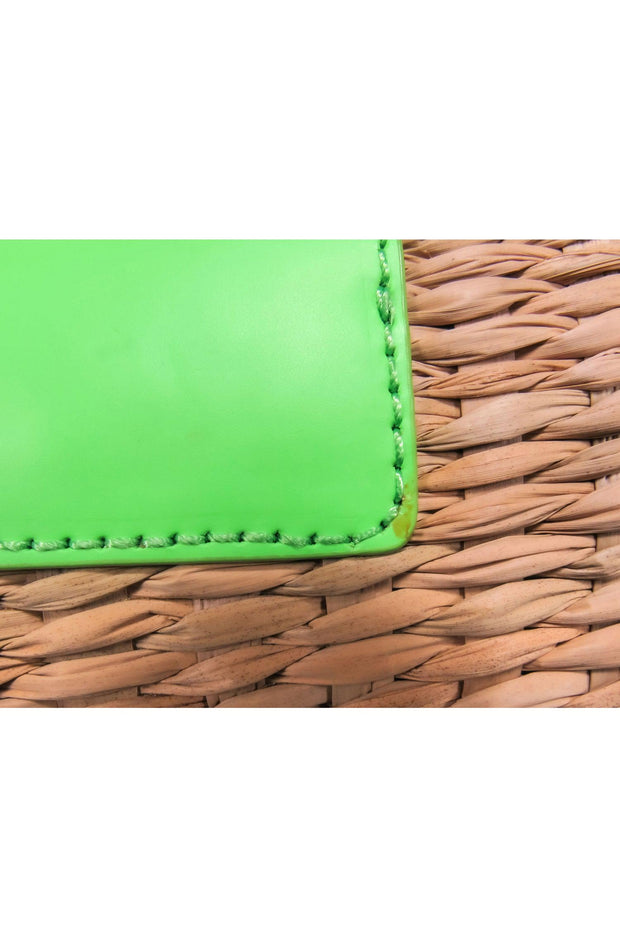 Current Boutique-Kate Spade - Small Wicker Handbag w/ Green Leather Accents