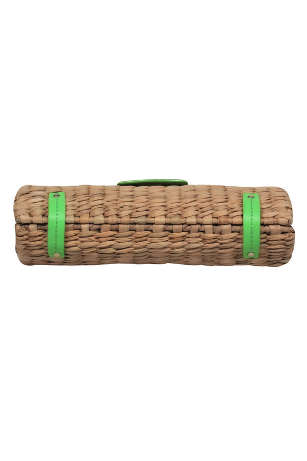 Current Boutique-Kate Spade - Small Wicker Handbag w/ Green Leather Accents