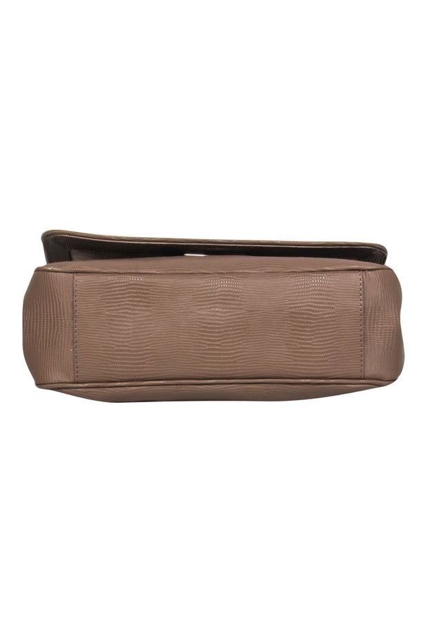 Current Boutique-Kate Spade - Taupe Reptile Textured Leather Shoulder Bag