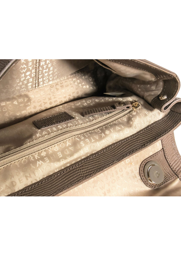 Current Boutique-Kate Spade - Taupe Reptile Textured Leather Shoulder Bag