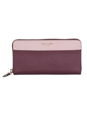 Current Boutique-Kate Spade - Maroon & Pink Large Continental Wallet