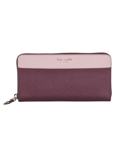 Current Boutique-Kate Spade - Maroon & Pink Large Continental Wallet