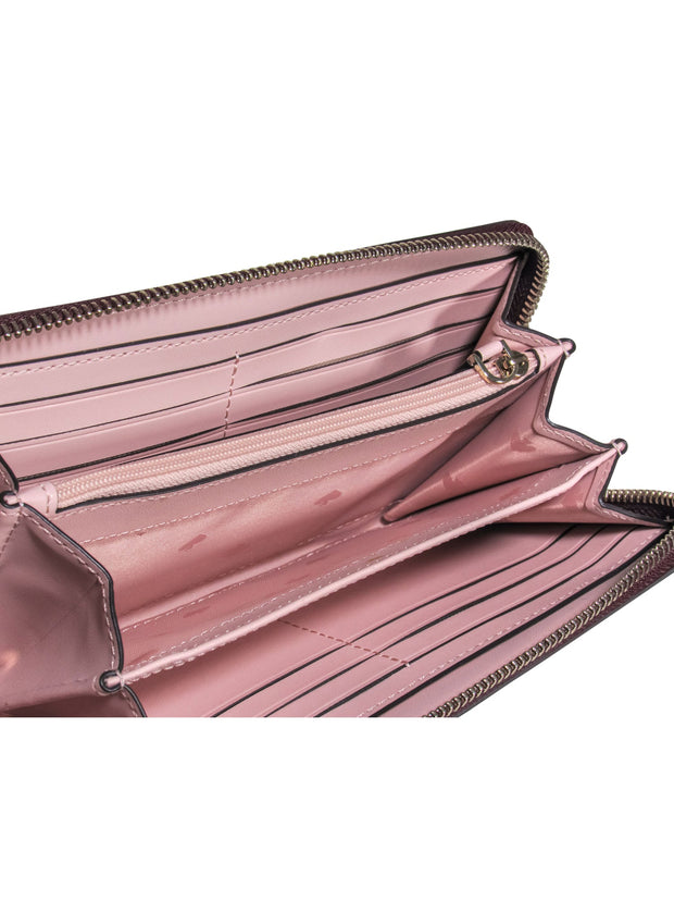 Current Boutique-Kate Spade - Maroon & Pink Large Continental Wallet