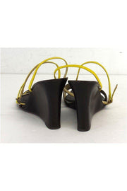 Current Boutique-Kate Spade - Yellow & Brown Strappy Wedges Sz 7.5