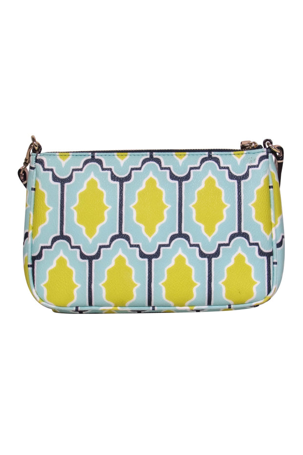 Current Boutique-Kate Spade - Teal, Chartreuse & Navy Print Convertible Wristlet