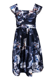 Current Boutique-Keepsake - Navy Floral Off-the-Shoulder Confession Dress Sz M