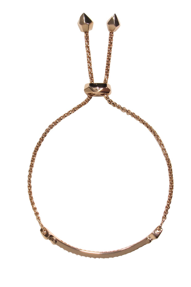Current Boutique-Kendra Scott - Rose Gold Adjustable Jeweled Bar Bracelet