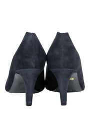 Current Boutique-Kennel & Schmenger - Midnight Blue Suede Pointed Toe Heels Sz 5.5