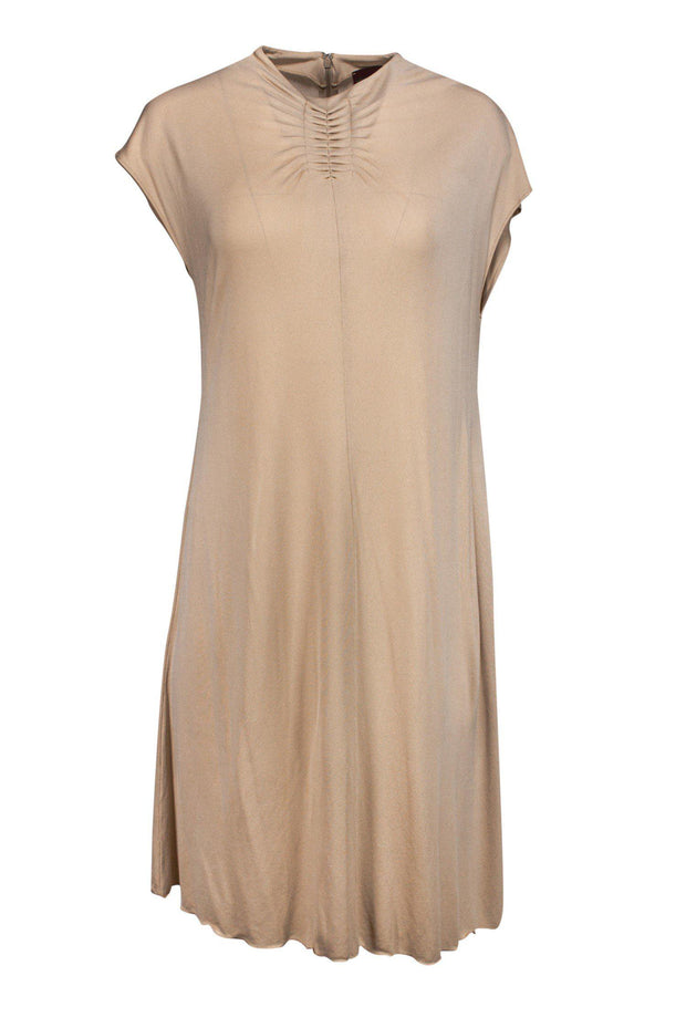 Current Boutique-Kenzo - Tan Cap Sleeve Shift Dress Sz S