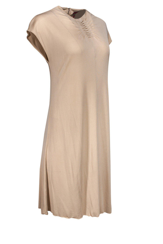 Current Boutique-Kenzo - Tan Cap Sleeve Shift Dress Sz S