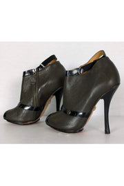 Current Boutique-L.A.M.B. - Olive Green & Black Open Toe Booties Sz 7