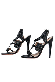 Current Boutique-L.A.M.B. - Black Leather Strappy Pumps w/ Studded Trim Sz 6