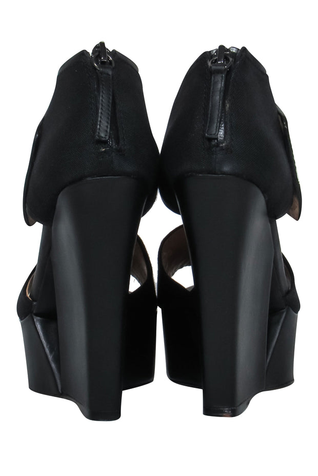 Current Boutique-LAMB - Black Wedge Heels w/ Cutout Sz 6.5