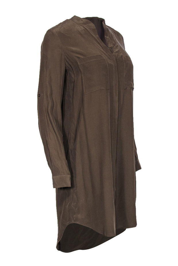 Current Boutique-L'Agence - Olive Green Silk Shirtdress Sz XS