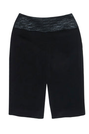 Current Boutique-L’Agence - Black Pencil Skirt w/ Braided Faux Leather Trim & Center Slit Sz 6