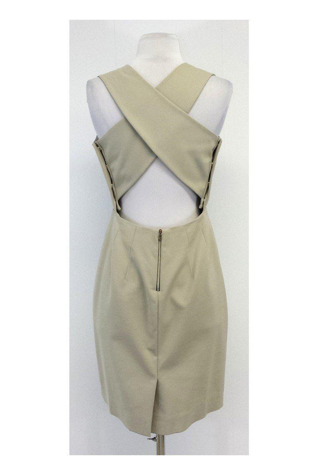 Current Boutique-L'Agence - Khaki Cross Open Back Dress Sz 6