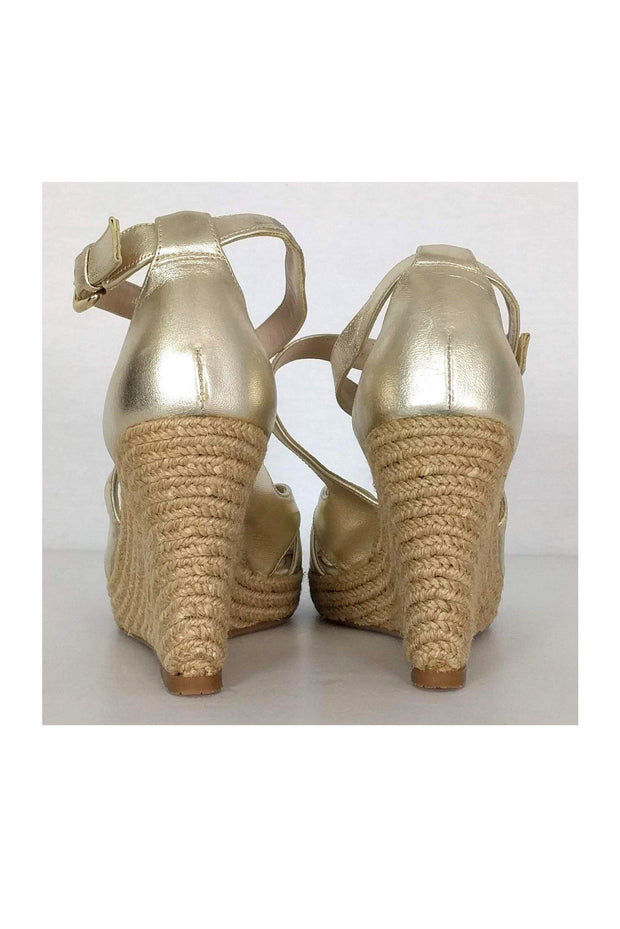 Current Boutique-L.K. Bennett - Gold Espadrille Wedges Sz 6