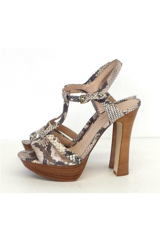 Current Boutique-L.K. Bennett - Snake Print Leather Platform Sandals Sz 8