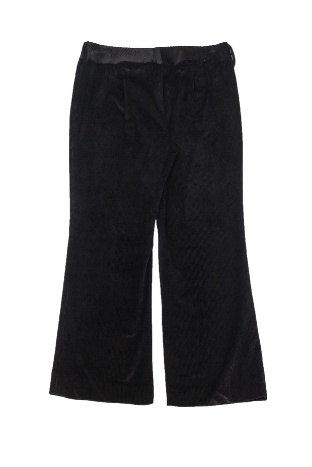 Current Boutique-Lafayette 148 - Black Corduroy Straight-Leg Pants Sz 6