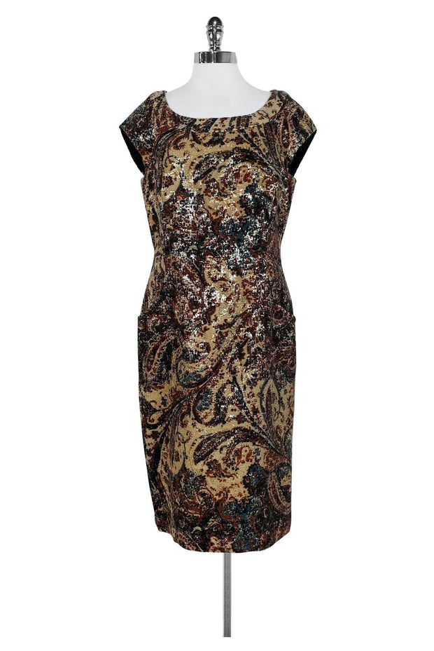 Current Boutique-Lafayette 148 - Multicolor Embroidered Dress Sz 10