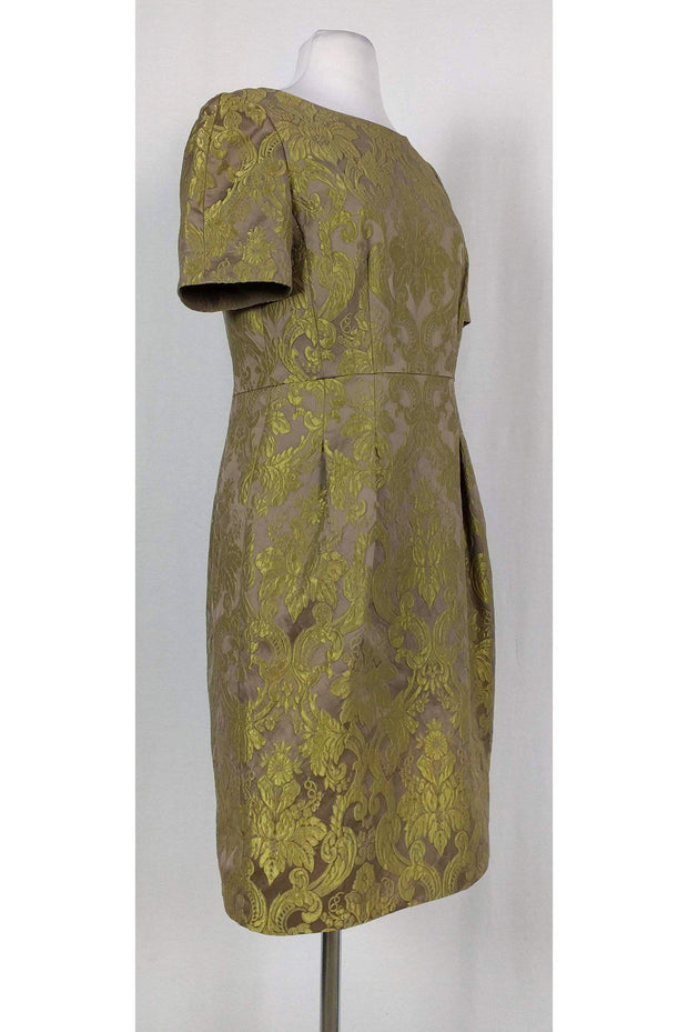 Current Boutique-Lafayette 148 - Gold Jacquard Dress Sz 6