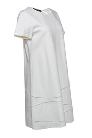 Current Boutique-Lafayette 148 - White Short Sleeved Shift Dress w/ Cutouts Sz M