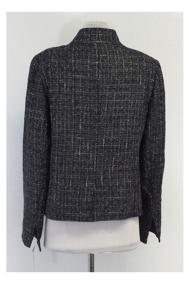 Current Boutique-Lafayette 148 - Black White & Silver Tweed Jacket Sz 8