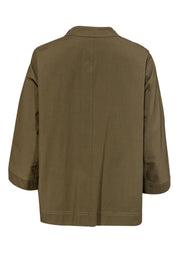 Current Boutique-Lafayette 148 - Olive Green Open Front Jacket Sz M