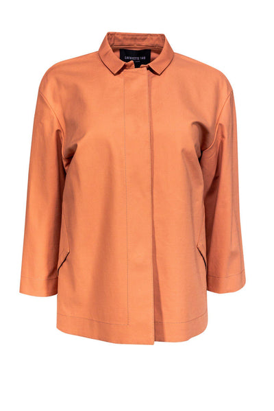 Current Boutique-Lafayette 148 - Sienna Colored 3/4 Sleeve Boxy Jacket Sz M