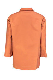 Current Boutique-Lafayette 148 - Sienna Colored 3/4 Sleeve Boxy Jacket Sz M