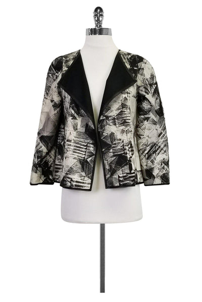 Current Boutique-Lafayette 148 - Abstract Print Open Jacket Sz P